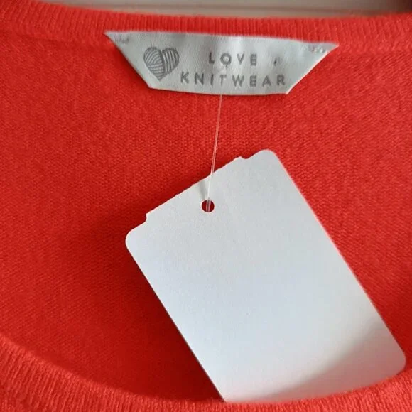 14🧡Vibrant orange knit top short sleeves - Picture 5 of 8